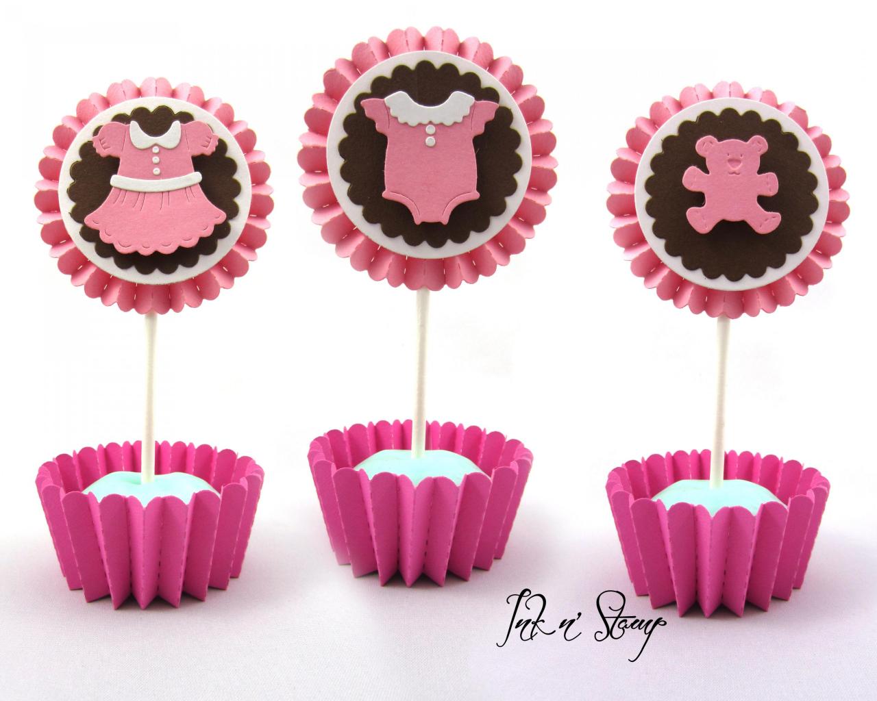 Cupcake Cute Sweet Pink Dessert' Women's Cropped Hoodie & Jogger Short Set